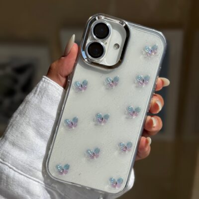 قاب پروانه رنگی زمینه شاینی (کدC2108)