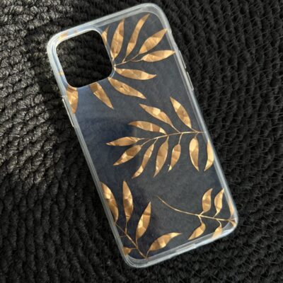 قاب موبایل آیفون گل فلزی طلایی