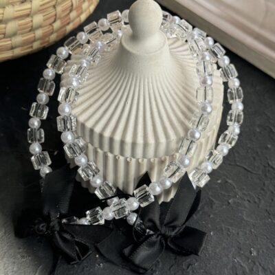 بند و آویز پاپیون مشکی