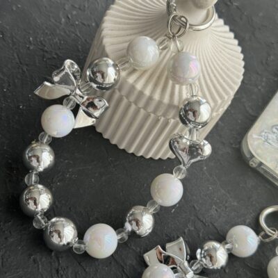 آویز و بند پاپیون نقره ای