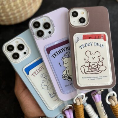 قاب موبایل آیفون تدی بر جاکارتی + بندکوتاه