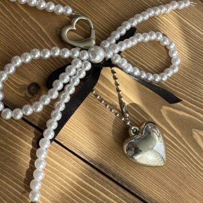 بند و آویز قلب بزرگ سیلور