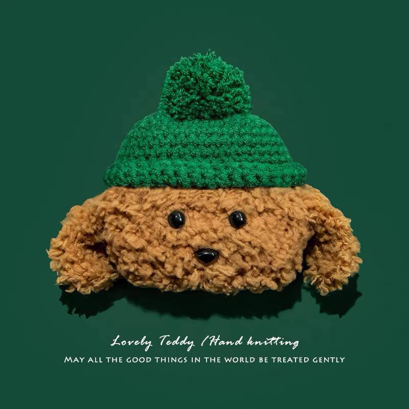 کاور ایرپاد خرس پشمالو کلاه سبز