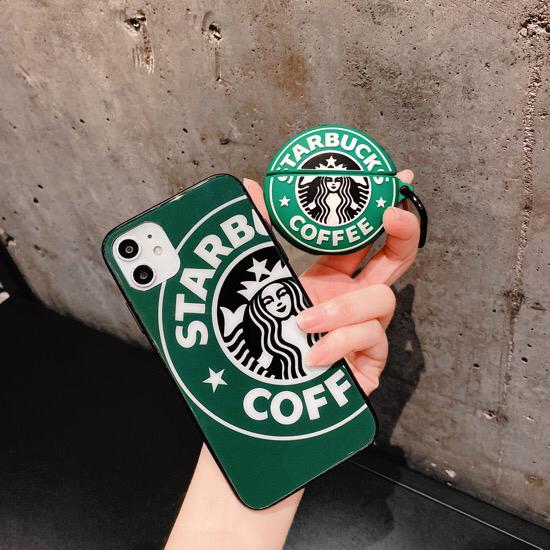 قاب موبایل آیفون استارباکس سبز پشت گلس
